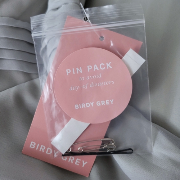 Birdy Grey Spence Convertible Chiffon Dress Dove Gray Size L Bridesmaid Formal - Picture 7 of 7